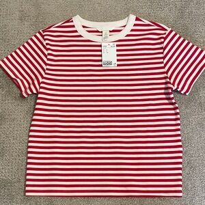 NWT H&M Red & White Stripe Tee